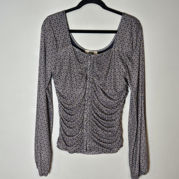gimmicks by BKE Tops - Gimmicks by BKE Boho Floral Mesh Ruched Hook Eye Blouse Womens Sz XL Cottage
